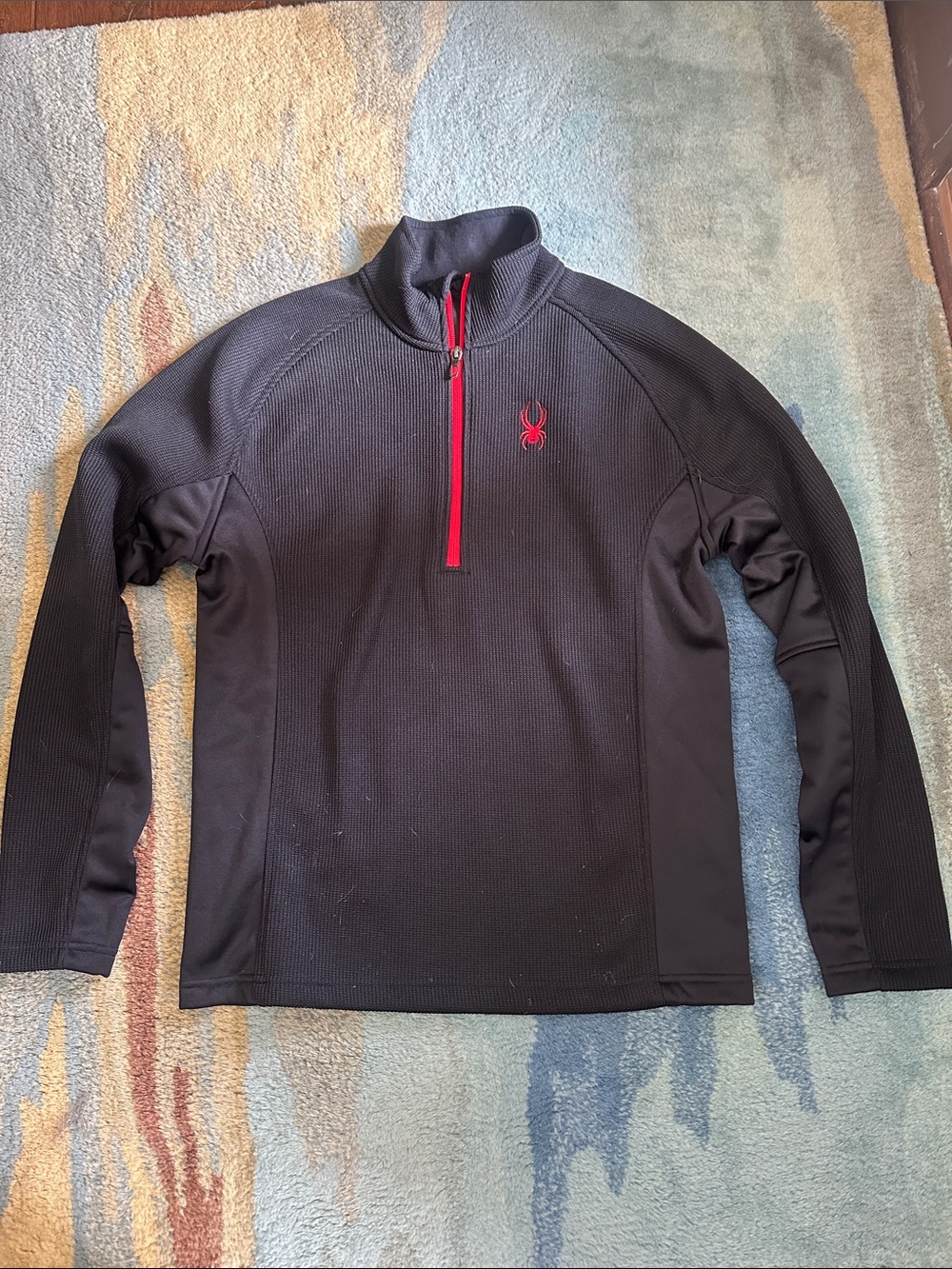 Spyder Black Half-Zip Pullover with Red Accents